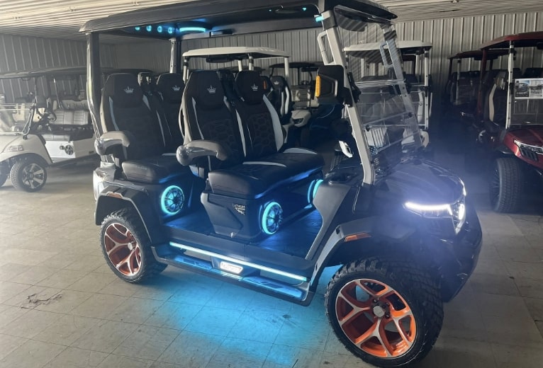 Custom golf cart at Rocky’s Rides